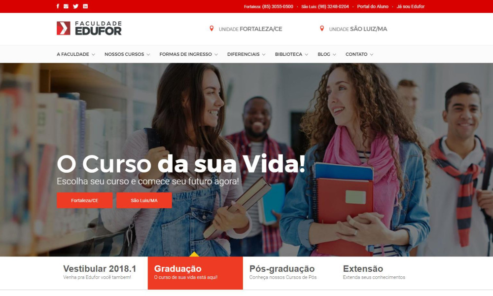 Novo website Faculdade Edufor